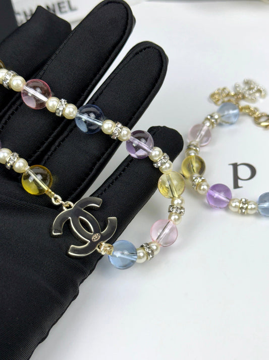 [Rose Tomorrow]26C New Spring Collection Colorful Transparent Resin Necklace