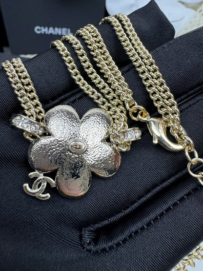[Rose Tomorrow]New Blue Floral Double-Layer Necklace