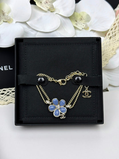 [Rose Tomorrow]VOLTE New Blue Floral Double-Layer Bracelet