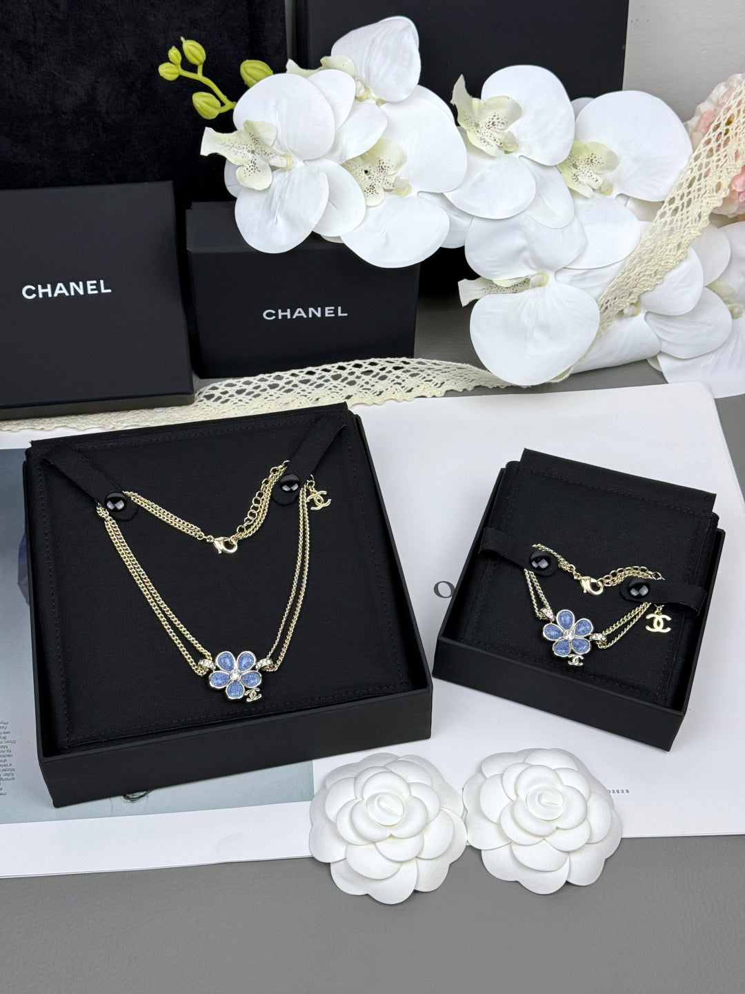 [Rose Tomorrow]VOLTE New Blue Floral Double-Layer Bracelet