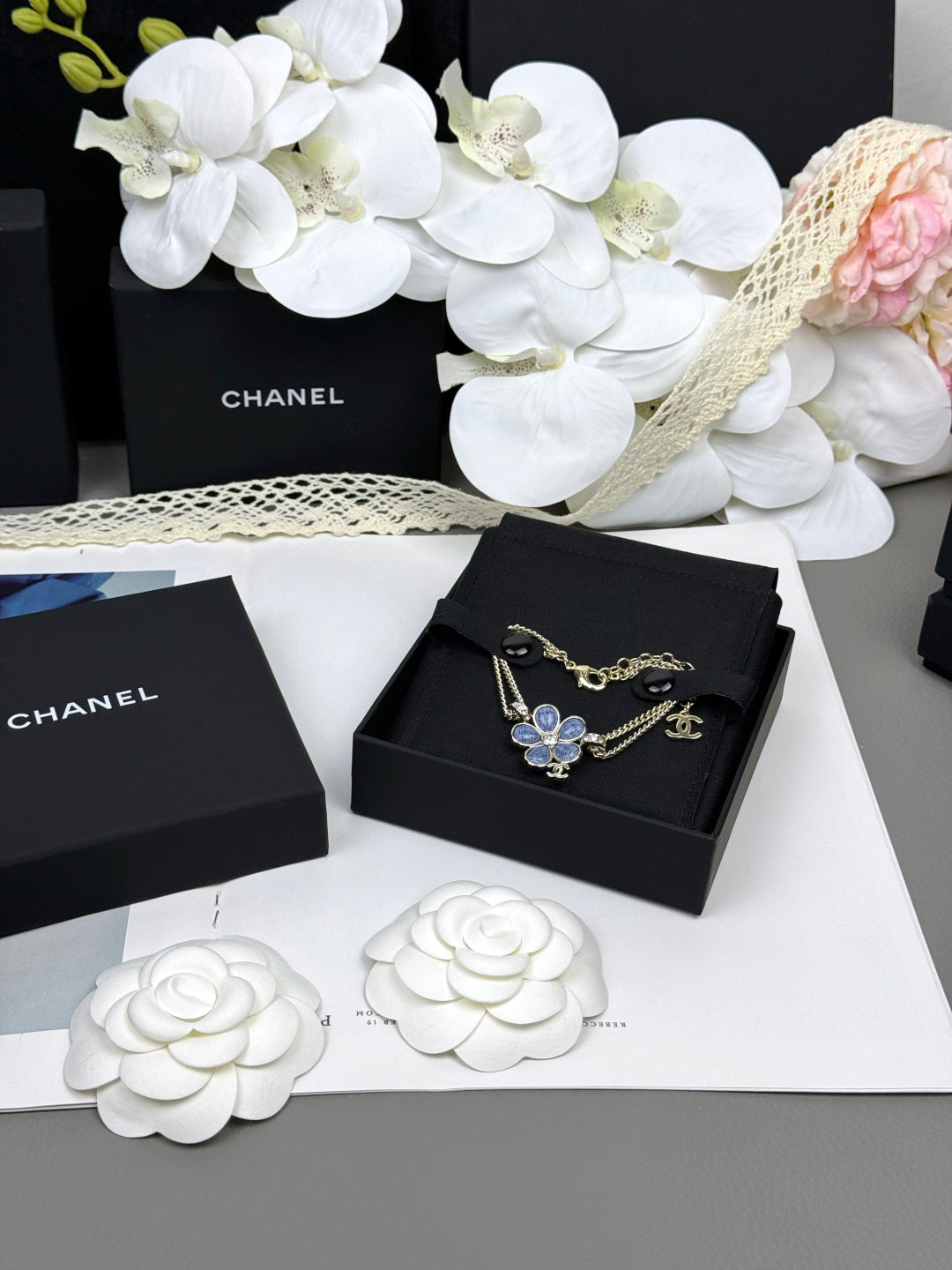 [Rose Tomorrow]VOLTE New Blue Floral Double-Layer Bracelet