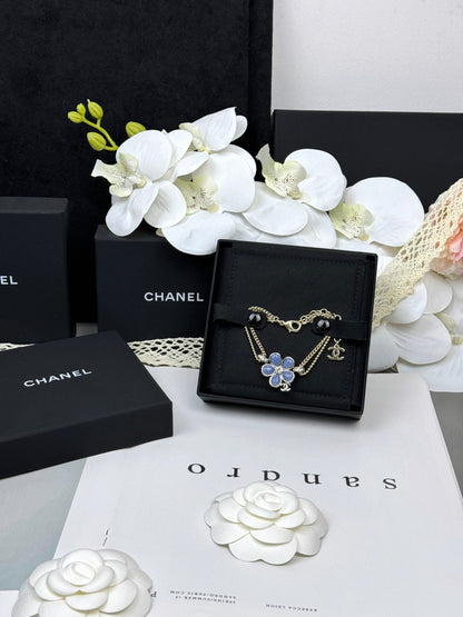 [Rose Tomorrow]VOLTE New Blue Floral Double-Layer Bracelet