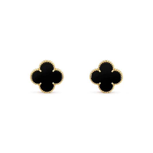 [Rose Tomorrow]CLOVER MEDIUM 1 MOTIFS  ONYX STUD EARRINGS