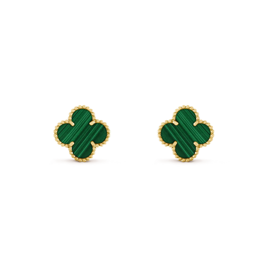 [Rose Tomorrow]CLOVER MEDIUM 1 MOTIFS MALACHITE  EARRINGS