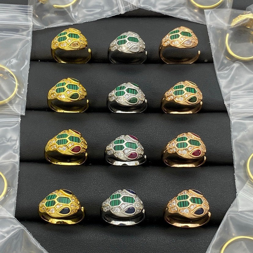 [Rose Tomorrow]BRAND NEW ASSORTED SNAKE HEAD MALACHITE RINGS