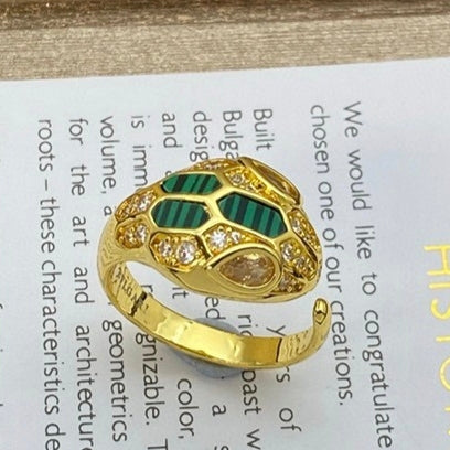 [Rose Tomorrow]BRAND NEW ASSORTED SNAKE HEAD MALACHITE RINGS