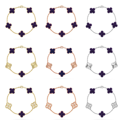 [Rose Tomorrow]CLOVER 5 MOTIF PURPLE STRIPES BRACELET COLLECTION