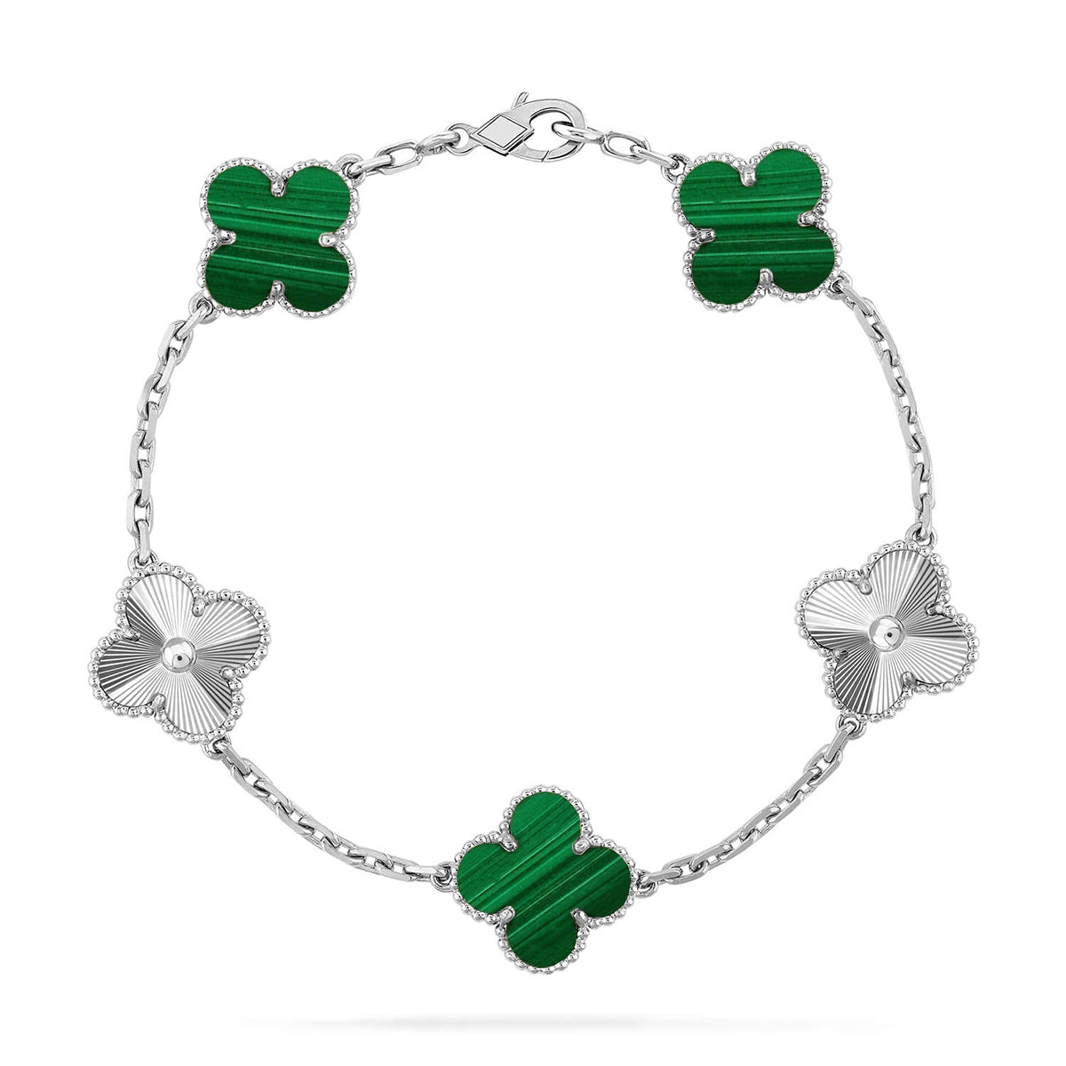[Rose Tomorrow] CLOVER 5 MOTIF MALACHITE BRACELET COLLECTION