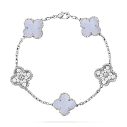 [Rose Tomorrow] CLOVER 5 MOTIF PURPLE CHALCEDONY BRACELET COLLECTION