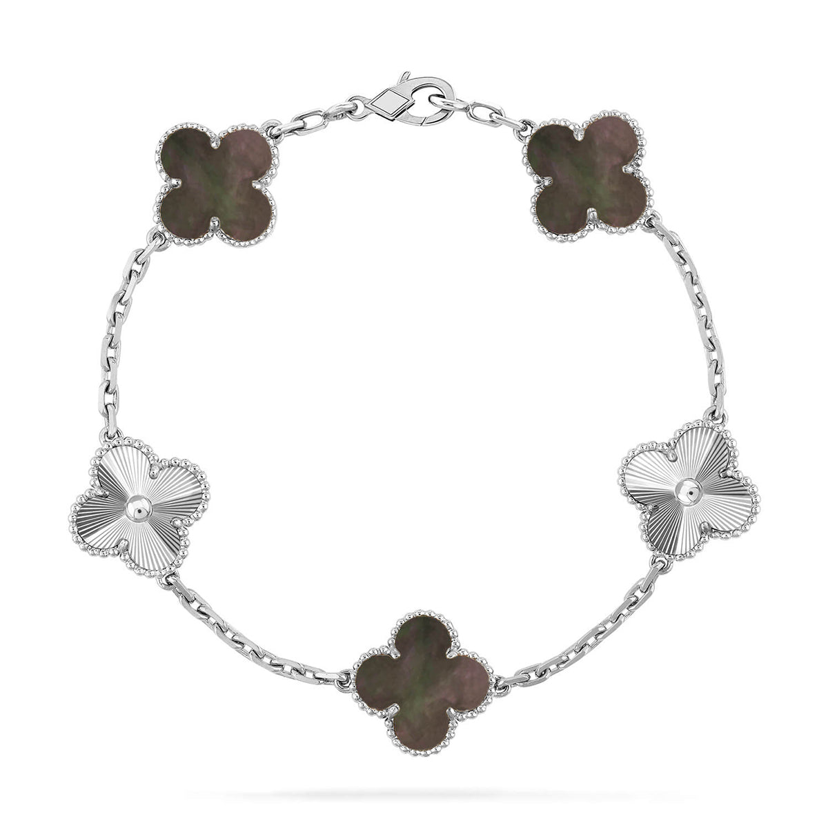 [Rose Tomorrow] CLOVER 5 MOTIF GRAY MOP BRACELET COLLECTION
