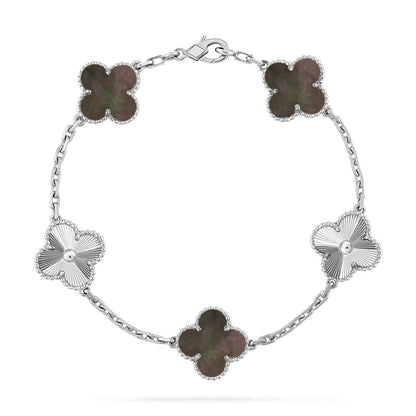 [Rose Tomorrow] CLOVER 5 MOTIF GRAY MOP BRACELET COLLECTION