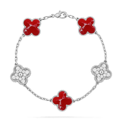 [Rose Tomorrow]CLOVER 5 MOTIF RED PATTERN BRACELET COLLECTION