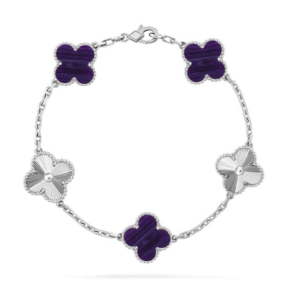 [Rose Tomorrow]CLOVER 5 MOTIF PURPLE STRIPES BRACELET COLLECTION