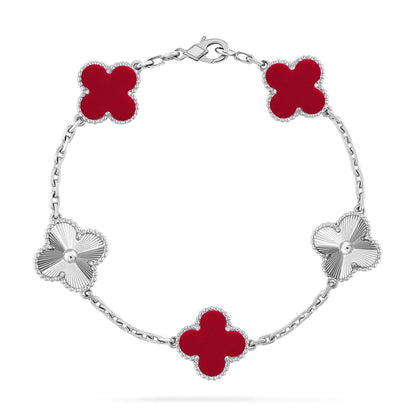 [Rose Tomorrow] CLOVER 5 MOTIF RED CORNELIAN BRACELET COLLECTION