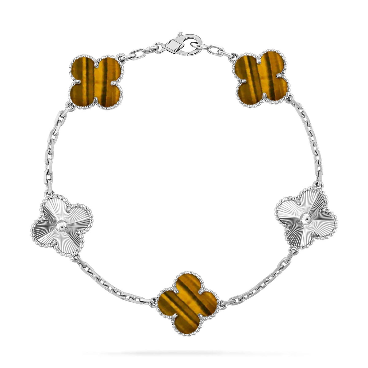[Rose Tomorrow] CLOVER 5 MOTIFS TIGER EYE BRACELET COLLECTION