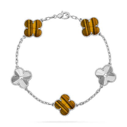[Rose Tomorrow] CLOVER 5 MOTIFS TIGER EYE BRACELET COLLECTION