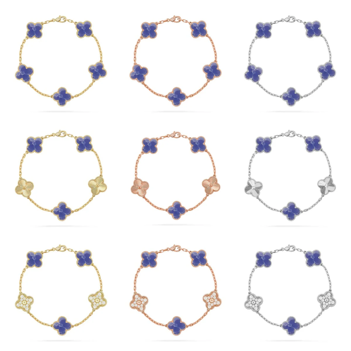 [Rose Tomorrow]CLOVER 5 MOTIF BLUE VEINS BRACELET COLLECTION