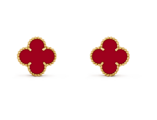 [Rose Tomorrow] CLOVER 20MM RED AGATE EARRINGS