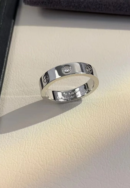 [Rose Tomorrow]LOVE RING 4MM 1 DIAMOND SILVER