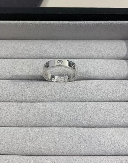 [Rose Tomorrow]LOVE RING 4MM 1 DIAMOND SILVER