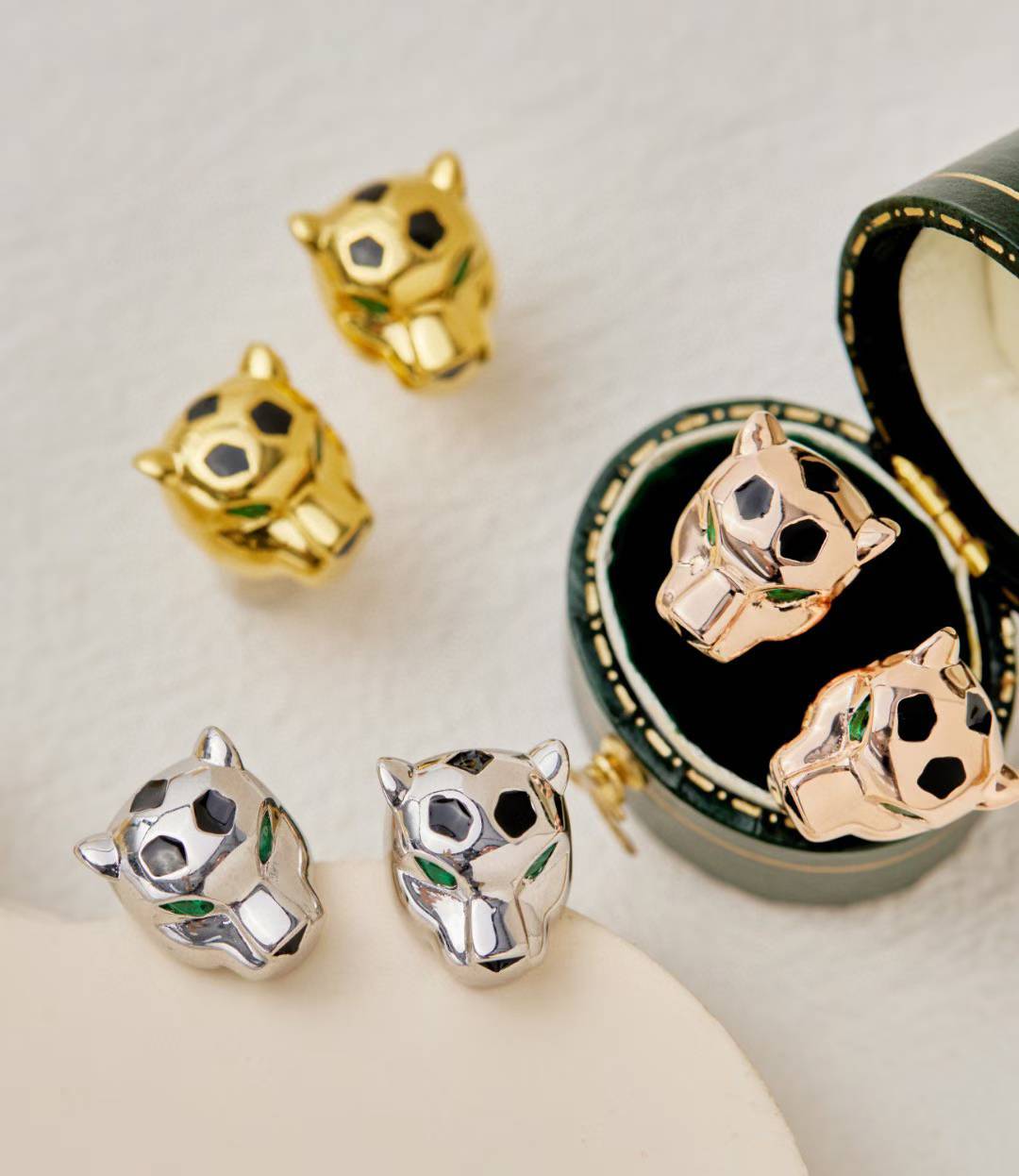 [Rose Tomorrow]CHRRTAH-PRINT STUD EARRINGS, THREE COLORS