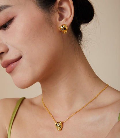 [Rose Tomorrow]CHRRTAH-PRINT STUD EARRINGS, THREE COLORS