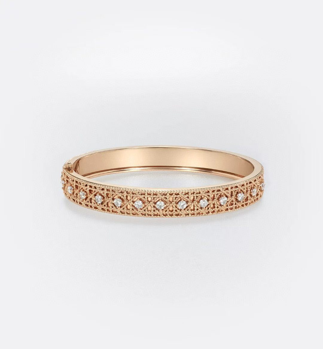[Rose Tomorrow]2026 WOVEN-PATTERN BRACELET SET WITH FULL DIAMOND INLAY THREE-COLORS