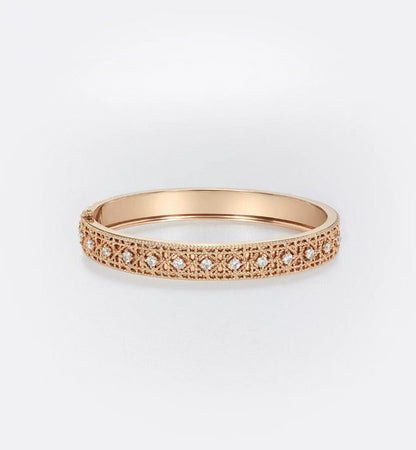 [Rose Tomorrow]2026 WOVEN-PATTERN BRACELET SET WITH FULL DIAMOND INLAY THREE-COLORS