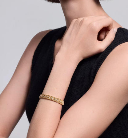 [Rose Tomorrow]2026 WOVEN-PATTERN BRACELET SET WITH FULL DIAMOND INLAY THREE-COLORS