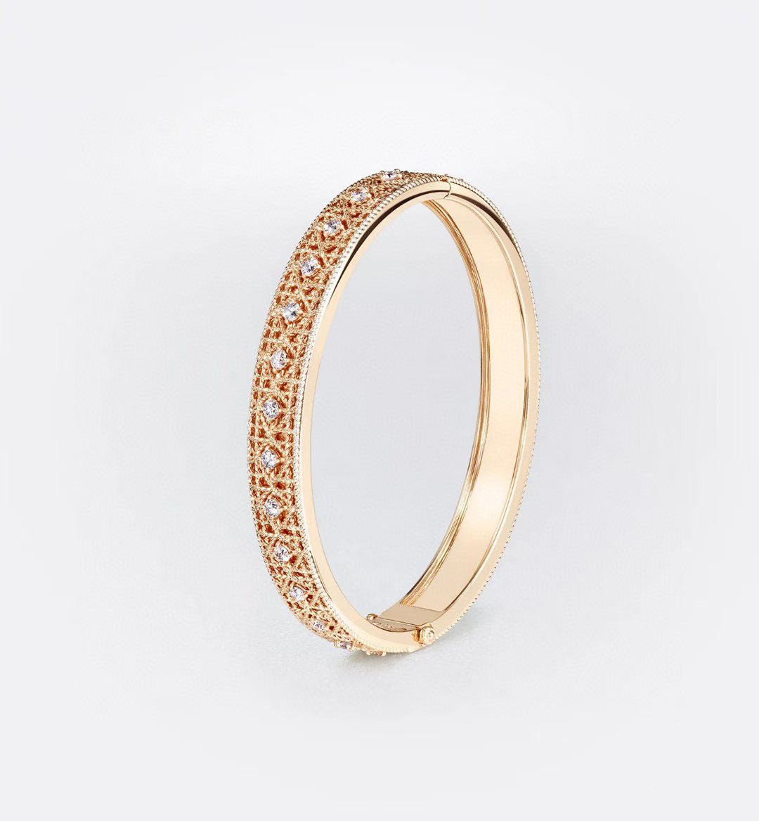 [Rose Tomorrow]2026 WOVEN-PATTERN BRACELET SET WITH FULL DIAMOND INLAY THREE-COLORS
