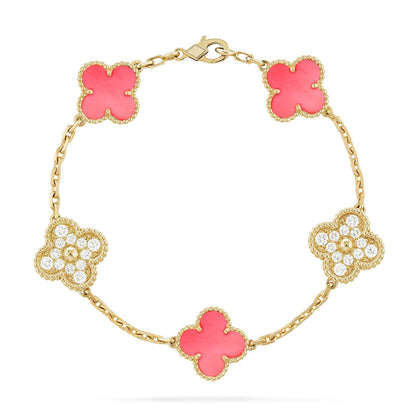 [Rose Tomorrow] CLOVER 5 MOTIFS  PINK MOP BRACELET COLLECTION