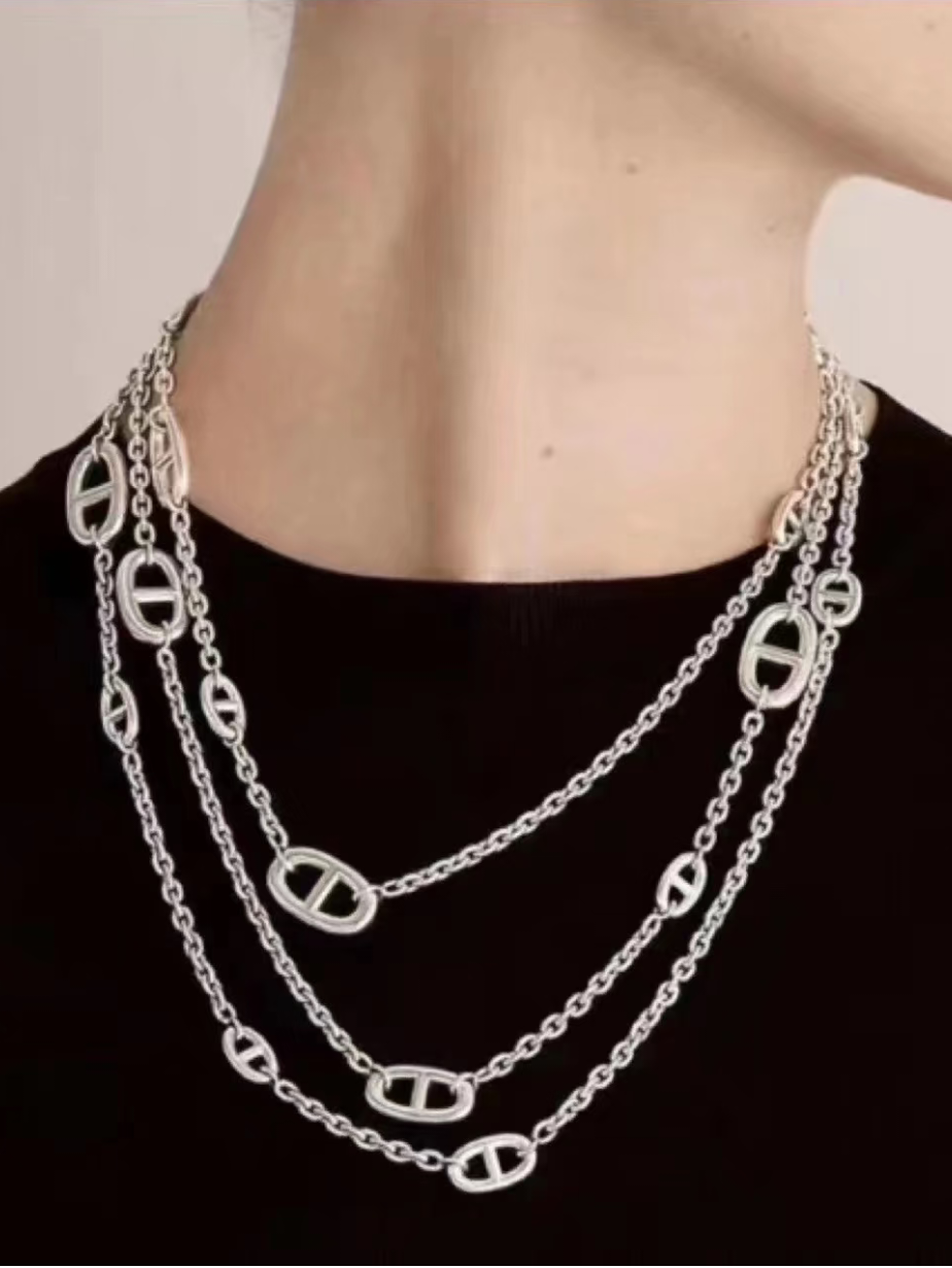 [Rose Tomorrow]Classic Silver Sweater Chain