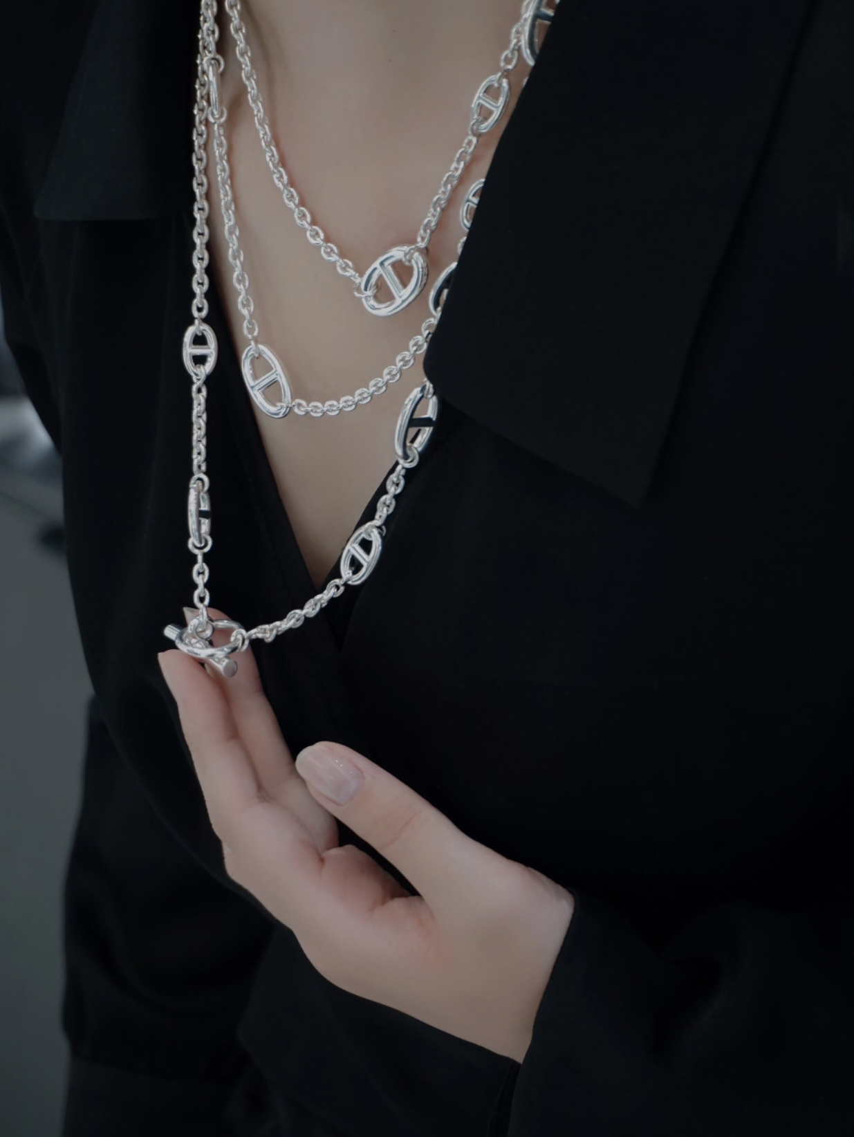 [Rose Tomorrow]Classic Silver Sweater Chain