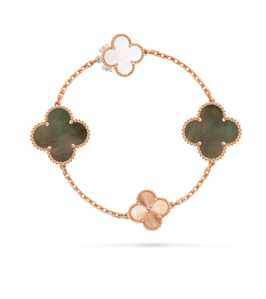 [Rose Tomorrow]DETACHABLE CLOVER 15(11+4) FLOWER SILVER NECKLACE SET
