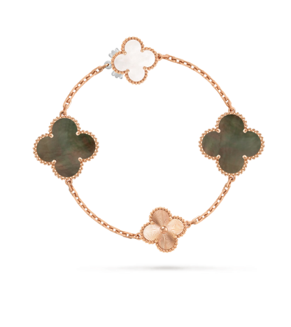 [Rose Tomorrow]DETACHABLE CLOVER 15(11+4) FLOWER SILVER NECKLACE SET