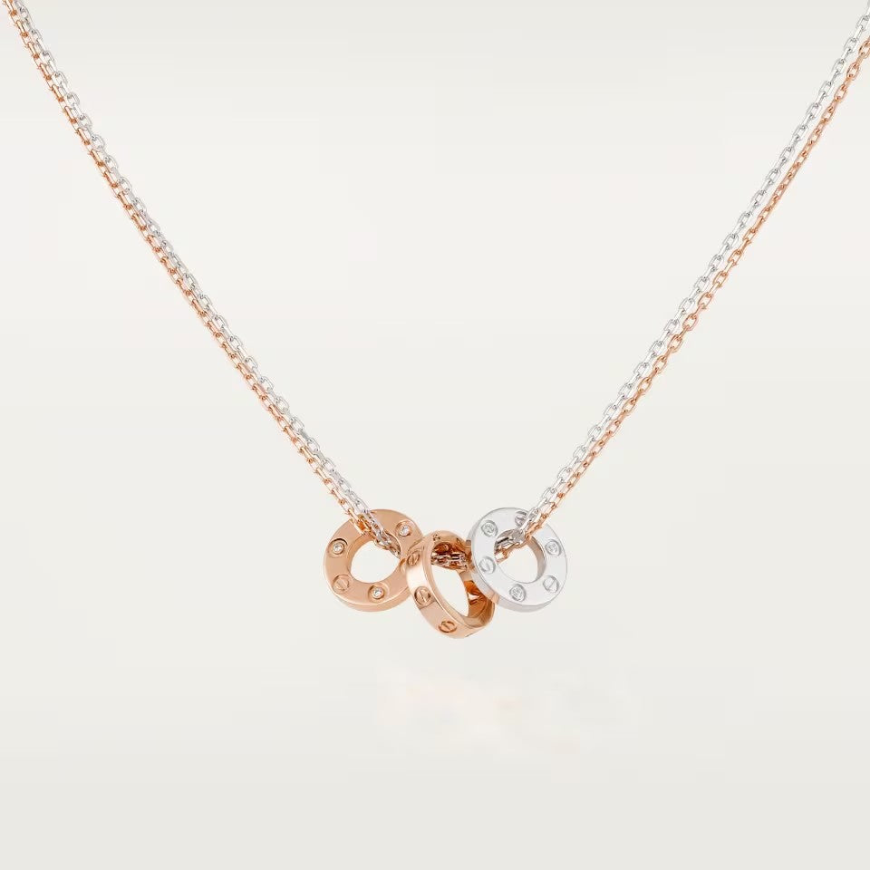 [Rose Tomorrow]LOVE 6 DIAMOND PENDANT NECKLACE