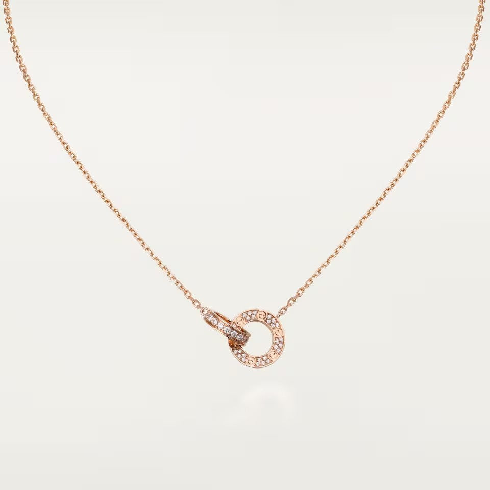 [Rose Tomorrow]LOVE  FULL DIAMOND PENDANT NECKLACE