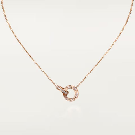[Rose Tomorrow]LOVE  FULL DIAMOND PENDANT NECKLACE