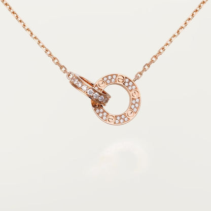 [Rose Tomorrow]LOVE  FULL DIAMOND PENDANT NECKLACE