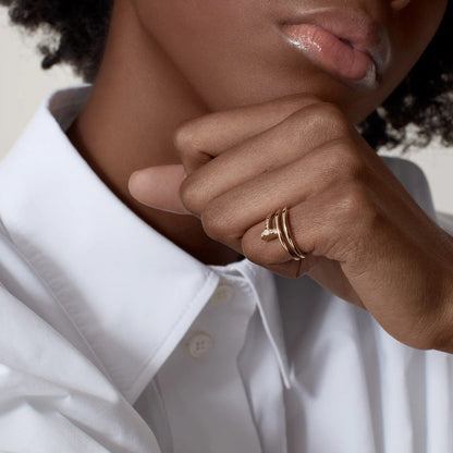 [Rose Tomorrow]JUSTE RING 4.8MM HALF DIAMOND