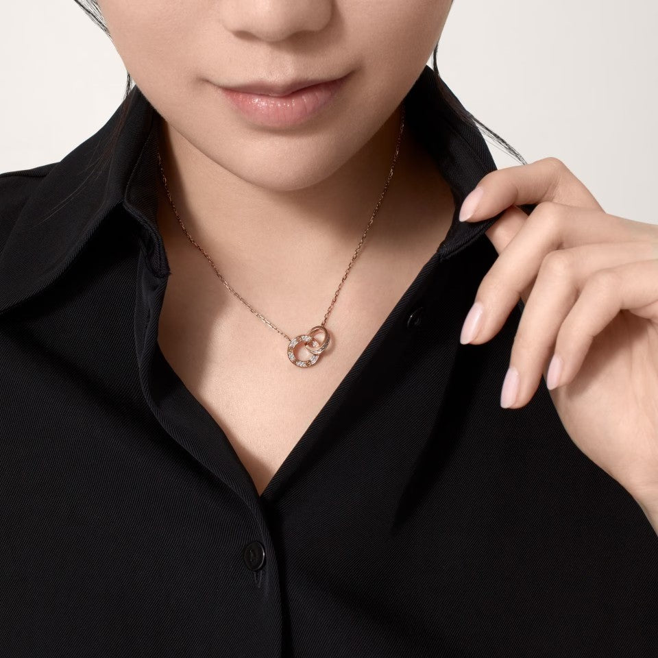 [Rose Tomorrow]LOVE  FULL DIAMOND PENDANT NECKLACE