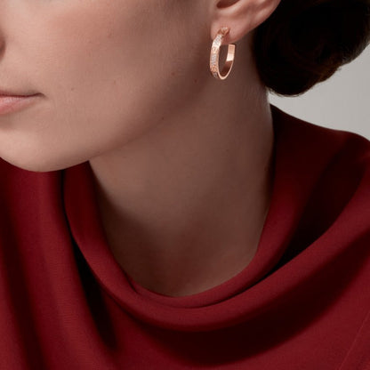 [Rose Tomorrow]LOVE EARRINGS 3.6MM DIAMOND PAVED