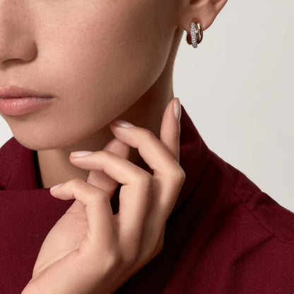 [Rose Tomorrow]TRINITY HALF DIAMOND  CLASSIC EARRINGS