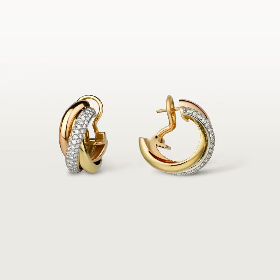 [Rose Tomorrow]TRINITY HALF DIAMOND  CLASSIC EARRINGS