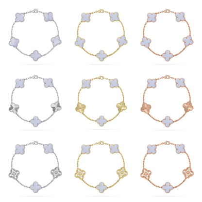 [Rose Tomorrow] CLOVER 5 MOTIF PURPLE CHALCEDONY BRACELET COLLECTION