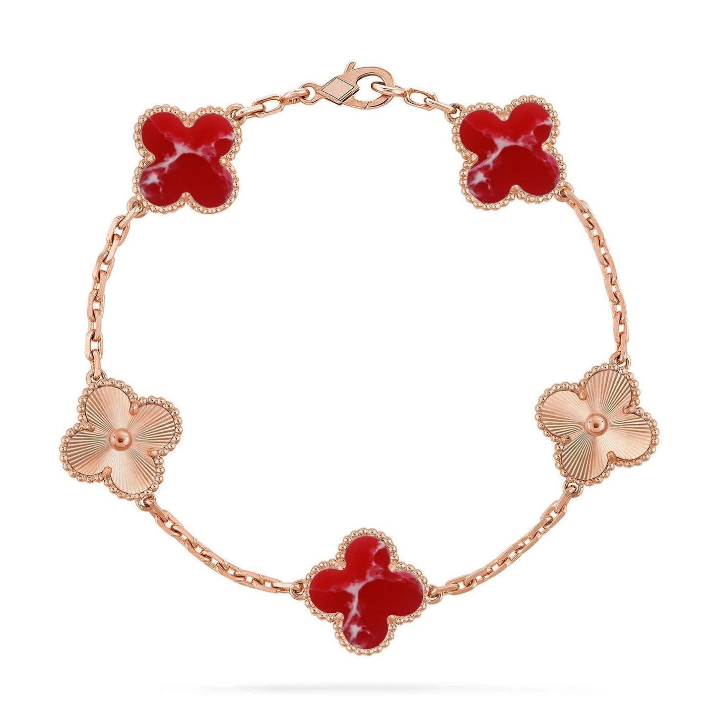 [Rose Tomorrow]CLOVER 5 MOTIF RED PATTERN BRACELET COLLECTION