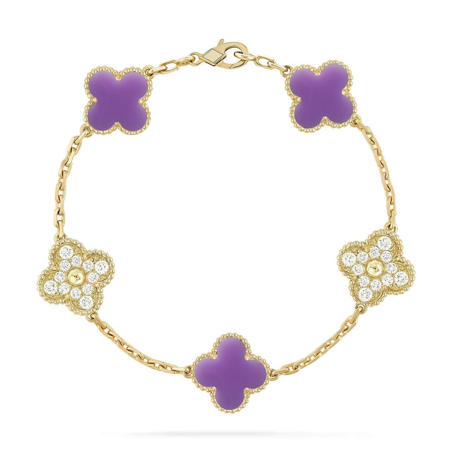 [Rose Tomorrow]CLOVER 5 MOTIF LIGHT PURPLE BRACELET COLLECTION