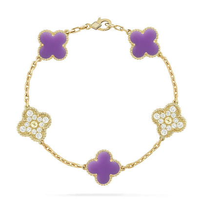 [Rose Tomorrow]CLOVER 5 MOTIF LIGHT PURPLE BRACELET COLLECTION