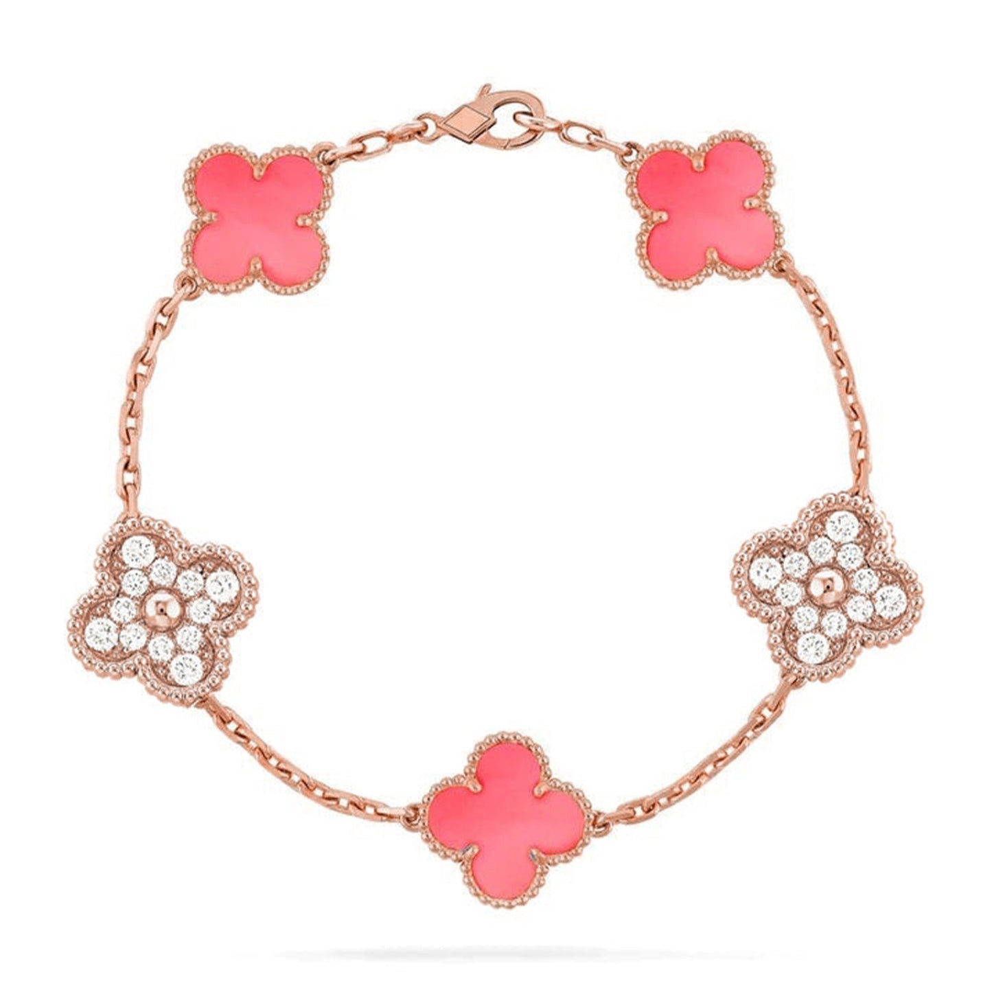 [Rose Tomorrow] CLOVER 5 MOTIFS  PINK MOP BRACELET COLLECTION