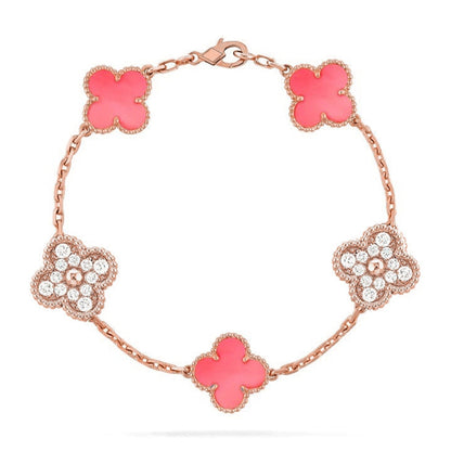 [Rose Tomorrow] CLOVER 5 MOTIFS  PINK MOP BRACELET COLLECTION